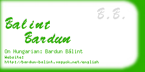 balint bardun business card